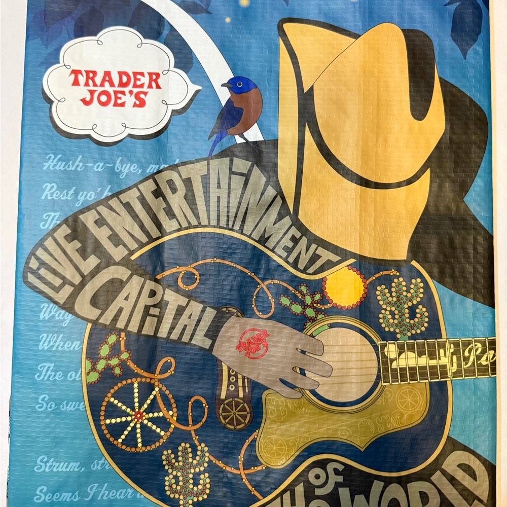 Trader Joe’s 2 Missouri Reusable Bags /Totes NEW “Guitar & Cowboy”